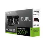 Видеокарта ASUS RTX5060Ti DUAL OC 16GB GDDR7 128bit 3xDP HDMI 2FAN RTL [DUAL-RTX5060TI-O16G]