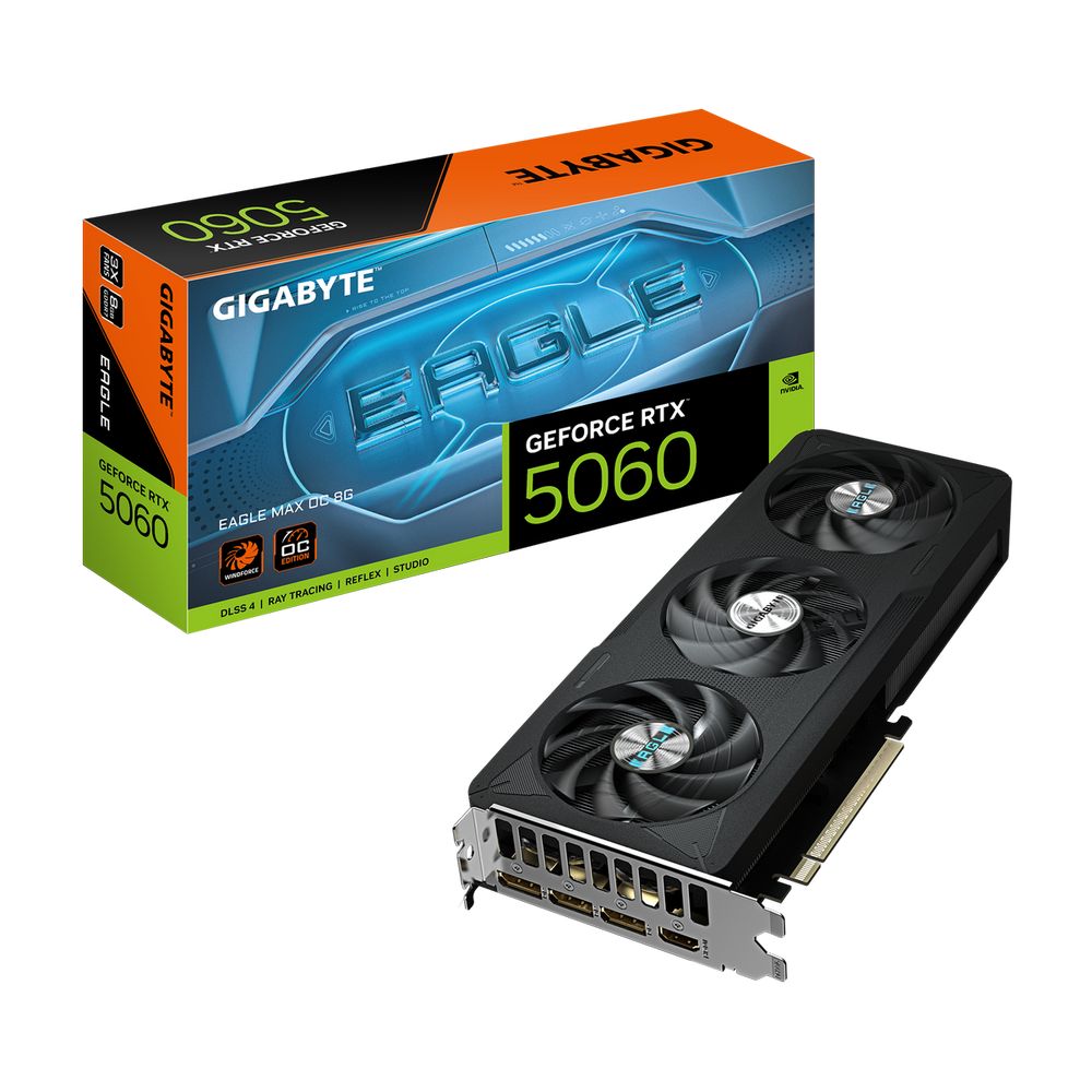 Видеокарта Gigabyte RTX5060 EAGLE MAX OC 8GB GDDR7 128bit 3xDP HDMI 3FAN RTL