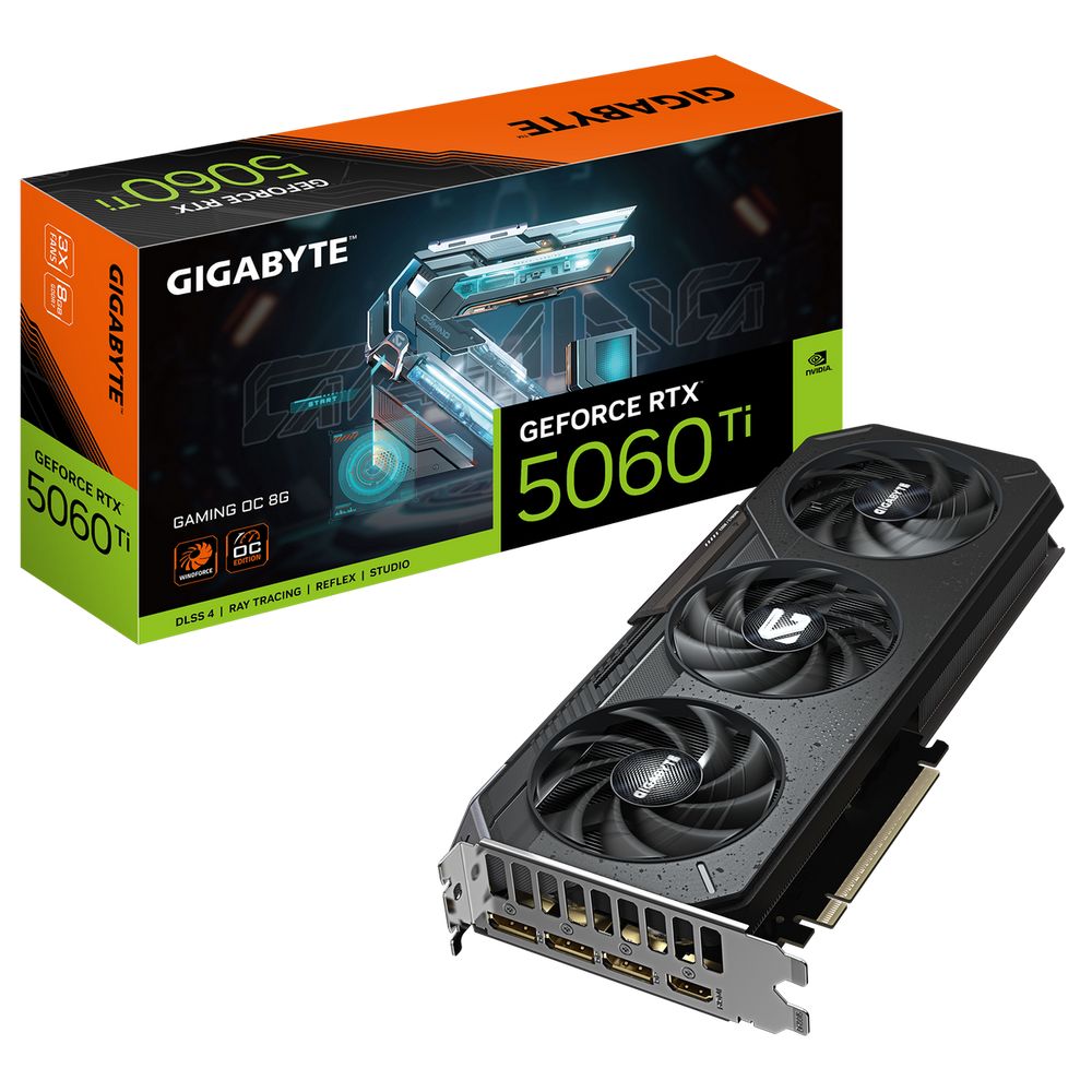 Видеокарта Gigabyte RTX5060Ti GAMING OC 8GB GDDR7 128bit 3xDP HDMI 3FAN RTL