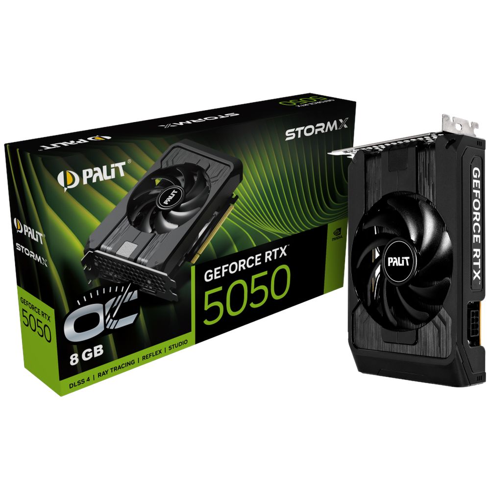 Видеокарта Palit RTX5050 STORMX OC 8GB GDDR6 128bit 3-DP HDMI 1FAN ITX RTL