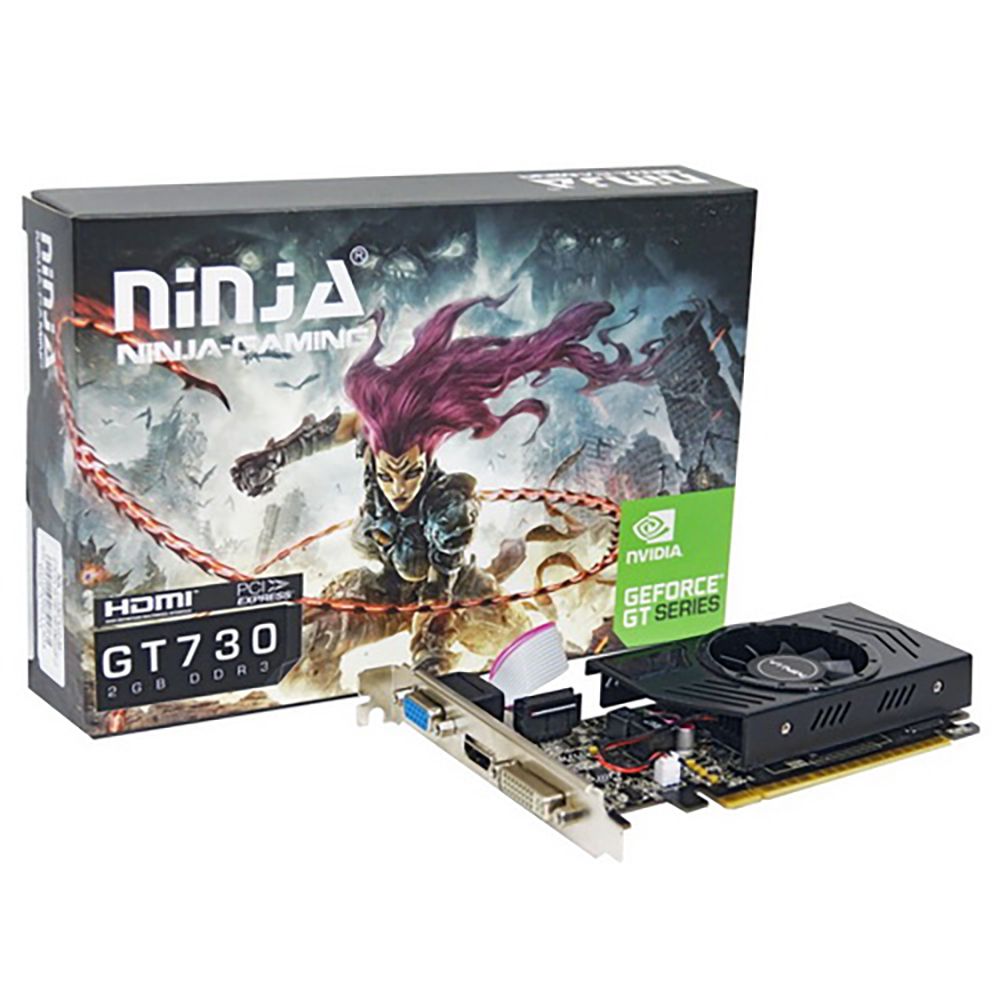 Видеокарта Ninja (Sinotex) GT730 2GB DDR3 128bit VGA DVI HDMI 1FAN LP RTL {50} (615085)