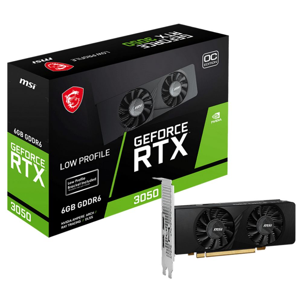 Видеокарта MSI RTX3050 LP E OC 6GB GDDR6 96bit DP 2xHDMI 2FAN RTL