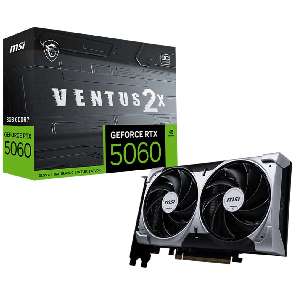 Видеокарта MSI RTX5060 VENTUS 2X OC 8GB GDDR7 128bit 3xDP HDMI 2FAN RTL